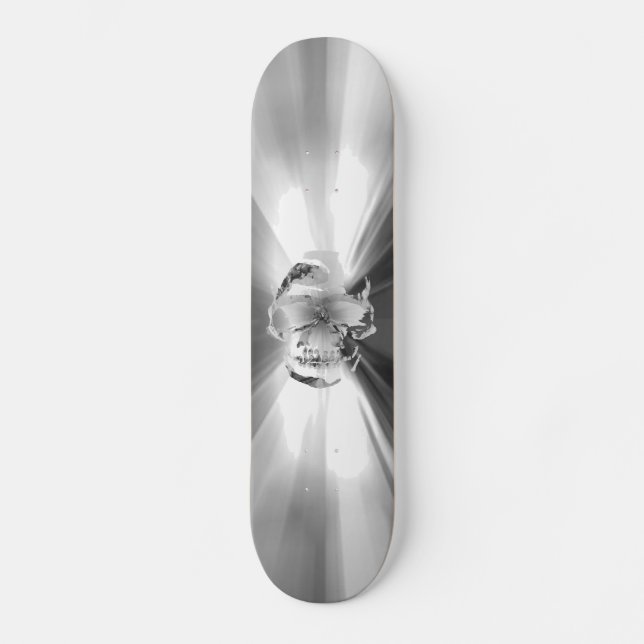 GRELLER SCHÄDEL-SILBER-SURFER SKATEBOARD (Vorderseite)