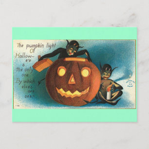 Gremlin Goblin Vintage-Kürbis Postkarte