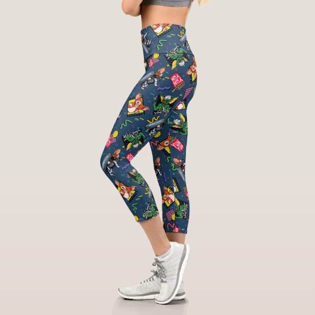 Gremlins™ 80er Retrowave-Muster Capri Leggings (Links)
