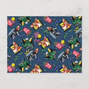 Gremlins™ 80er Retrowave-Muster Postkarte