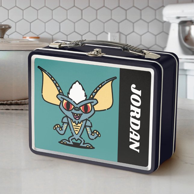 Gremlins | Niedliches Comic Streifen | Name hinzuf Metall Brotdose (Lunchbox on counter)