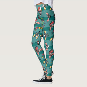 Gremlins Niedliches Comic Weihnachtsmuster Leggings