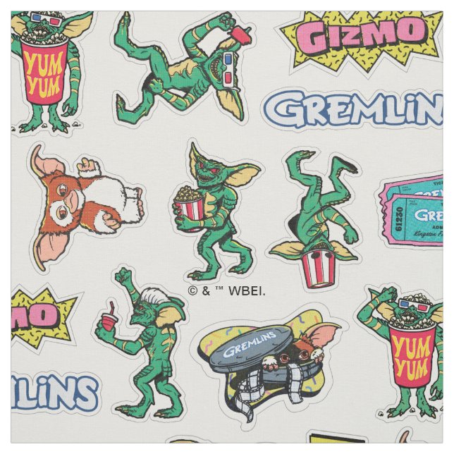 Gremlins™ Sticker Fun Pattern Stoff (Muster)
