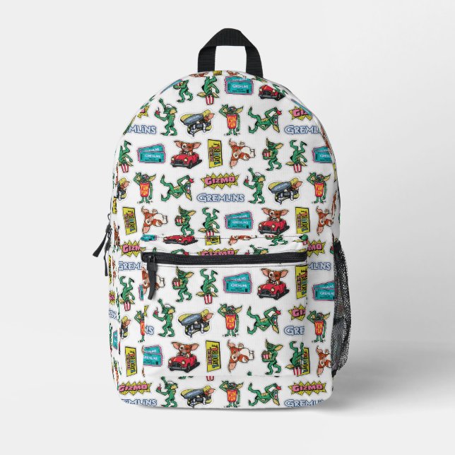 Gremlins™ Sticker-Spaß-Muster Bedruckter Rucksack (Vorderseite)