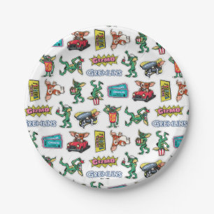Gremlins™ Sticker-Spaß-Muster Pappteller