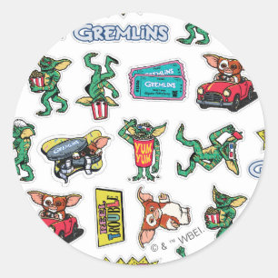 Gremlins™ Sticker-Spaß-Muster Runder Aufkleber