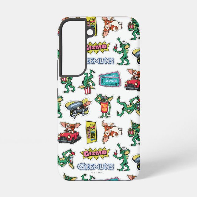 Gremlins™ Sticker-Spaß-Muster Samsung Galaxy Hülle (Rückseite)