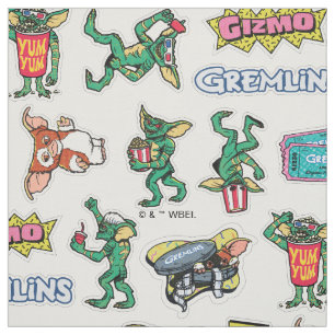 Gremlins™ Sticker-Spaß-Muster Stoff