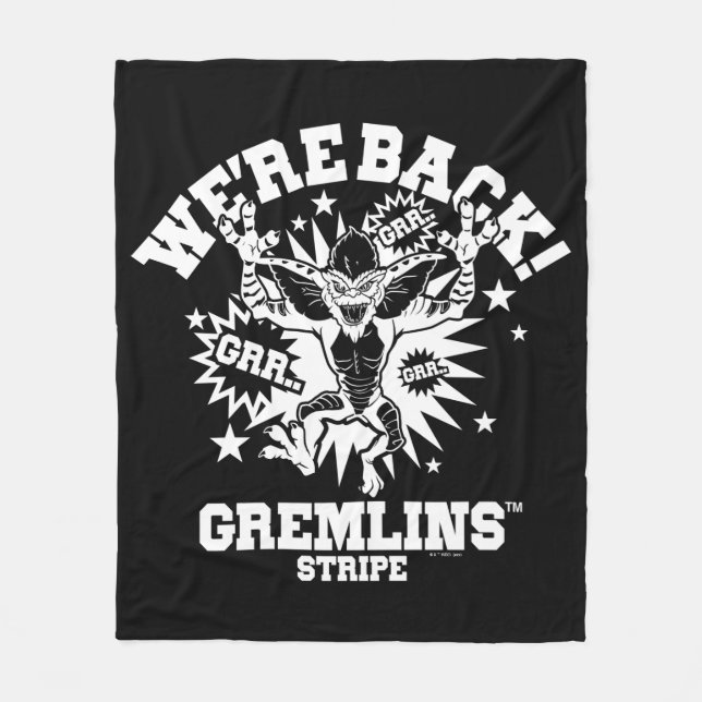 Gremlins | Streifen Wir sind zurück Fleecedecke (Vorderseite)