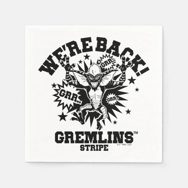 Gremlins | Streifen Wir sind zurück Serviette (Vorderseite)