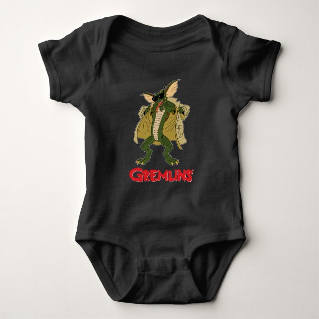 Gremlins | Strip Trench Coat Flash Baby Strampler (Vorderseite)