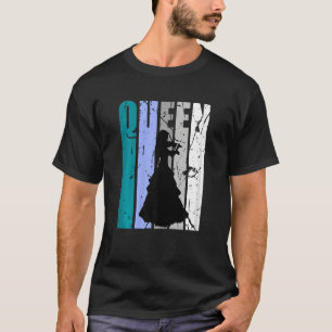 Gren Distressed Violin Queen Aquamarin Gray Theme  T-Shirt