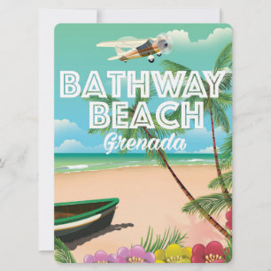Grenada Bathway Beach Travel Poster Einladung