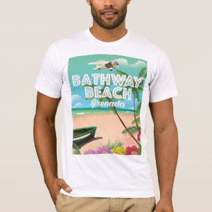 Grenada Bathway Beach Travel Poster T-Shirt