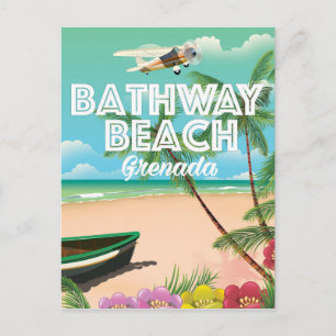Grenada Bathway Strand Reiseplakat Postkarte