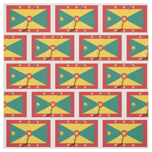 GRENADA CARRIACOU FLAG Karte Kontur Stoff (Muster)
