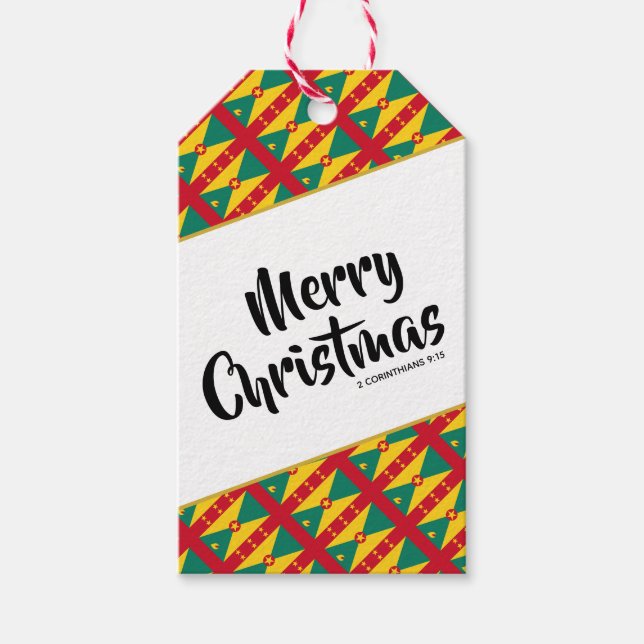 GRENADA Custom Frohe Weihnachtsschrift Geschenkanhänger (Vorderseite)