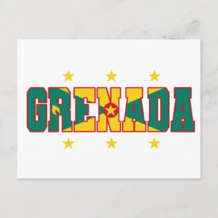 Grenada Fahne Varsity Grenadida Karibischer Karnev Postkarte
