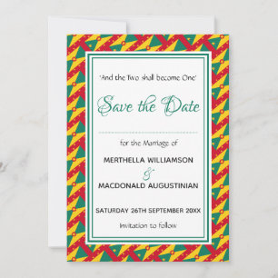 GRENADA FLAG Customized Scripture Stilvoll Save The Date