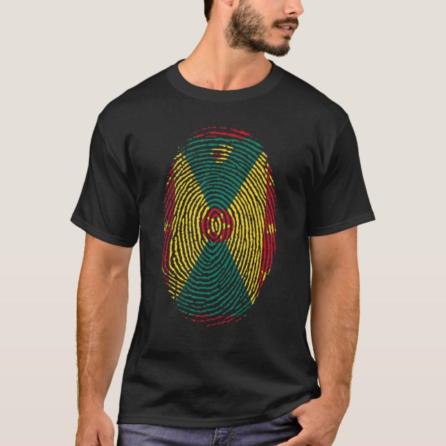 Grenada Flag Dna Fingerprint Männer Frauen Kinder T-Shirt (Vorderseite)