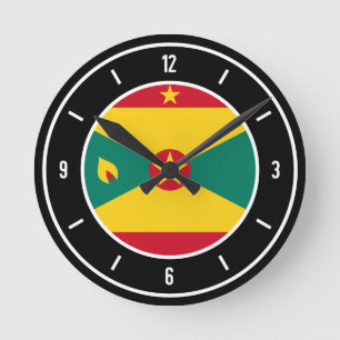 Grenada Flag Elegant Runde Wanduhr