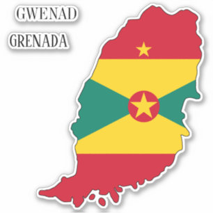 Grenada Flag Karte Aufkleber