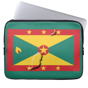 GRENADA Flag Map Patriotic Computer GREEN Laptopschutzhülle