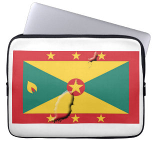 GRENADA Flag Map Patriotic Computer WHITE Laptopschutzhülle