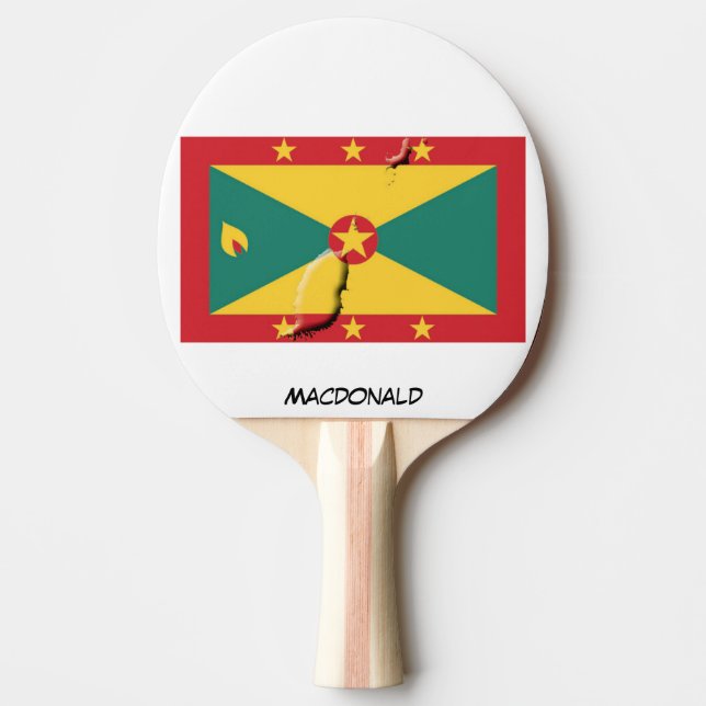 GRENADA FLAG & MAP Personalisiert Tischtennis Schläger (Vorderseite)