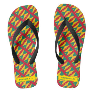 GRENADA FLAG Patriotic Custom Scripting Carnival Flip Flops