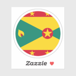 Grenada Flag Round Sticker