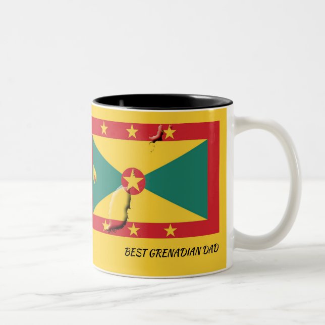 GRENADA FLAG Scripture Customized Patriotic YELLOW Zweifarbige Tasse (Rechts)
