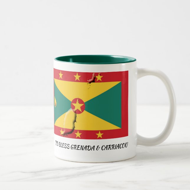 GRENADA FLAG Scripture Customized Patriotic Zweifarbige Tasse (Rechts)