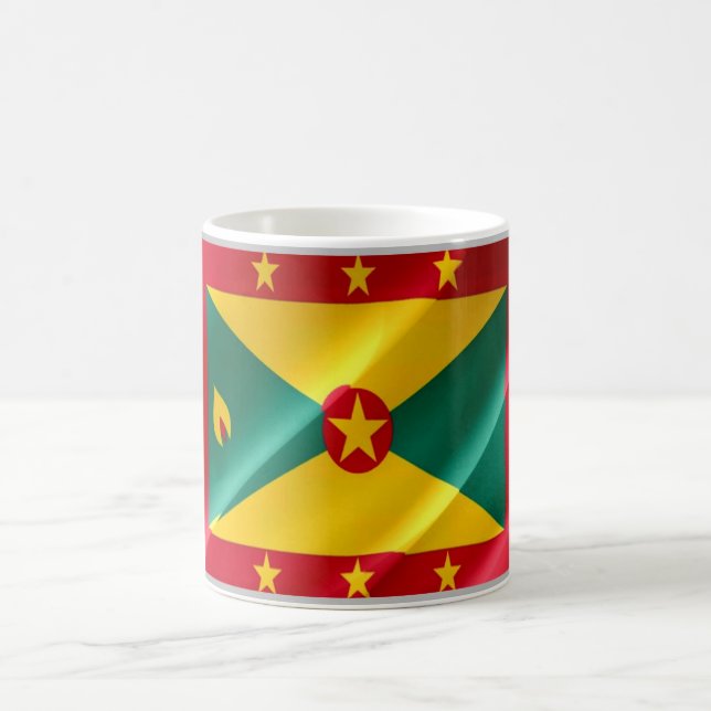 Grenada - Flag Waving - Kaffeetasse (Mittel)
