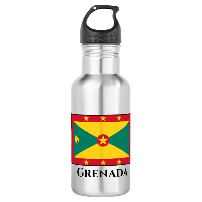 Grenada-Flagge Edelstahlflasche (Vorderseite)