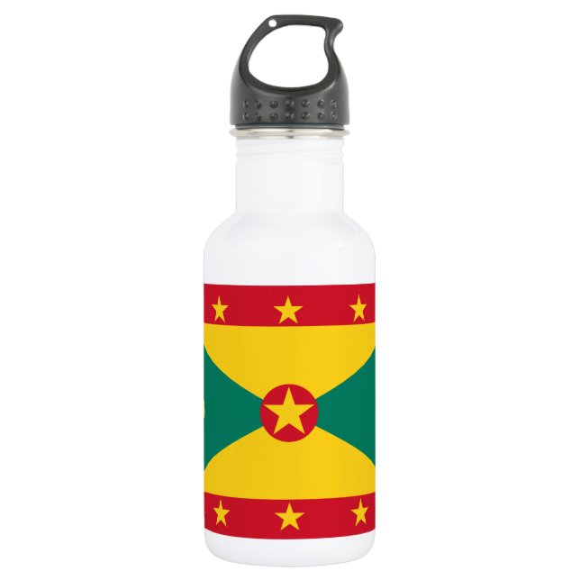 Grenada-Flagge Edelstahlflasche (Vorderseite)