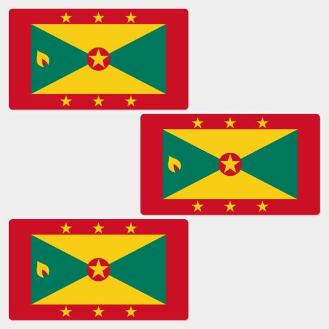 Grenada-Flagge Etiketten (Gruppe)