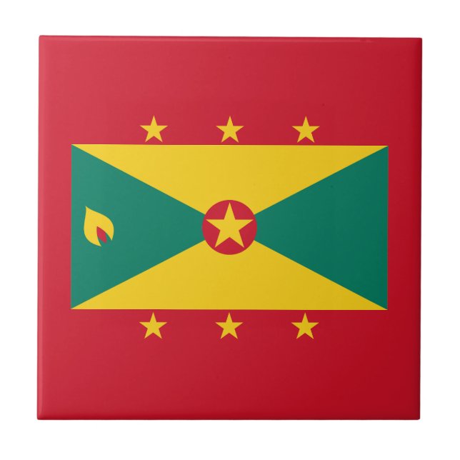 Grenada-Flagge Fliese (Vorderseite)