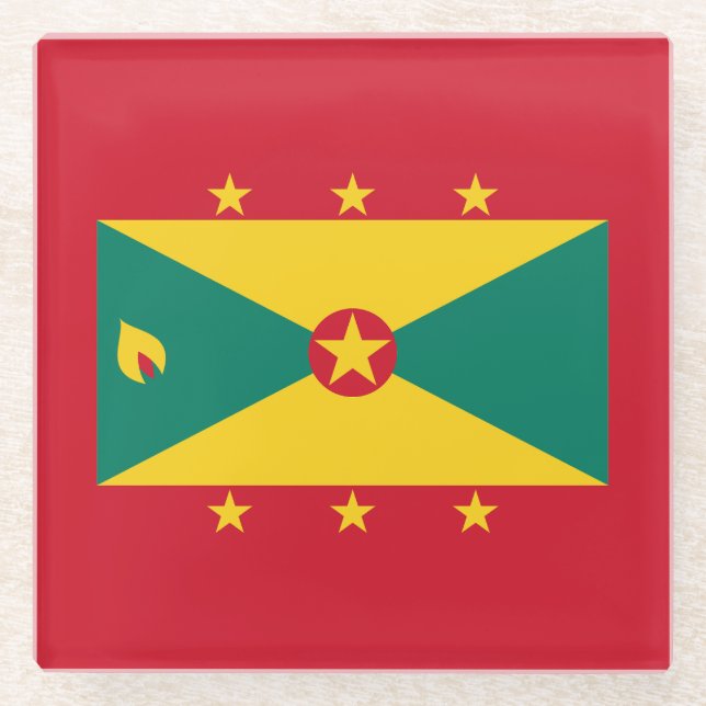 Grenada-Flagge Glasuntersetzer (Vorderseite)