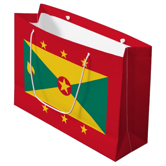 Grenada-Flagge Große Geschenktüte (Vorderseite Schrägansicht)