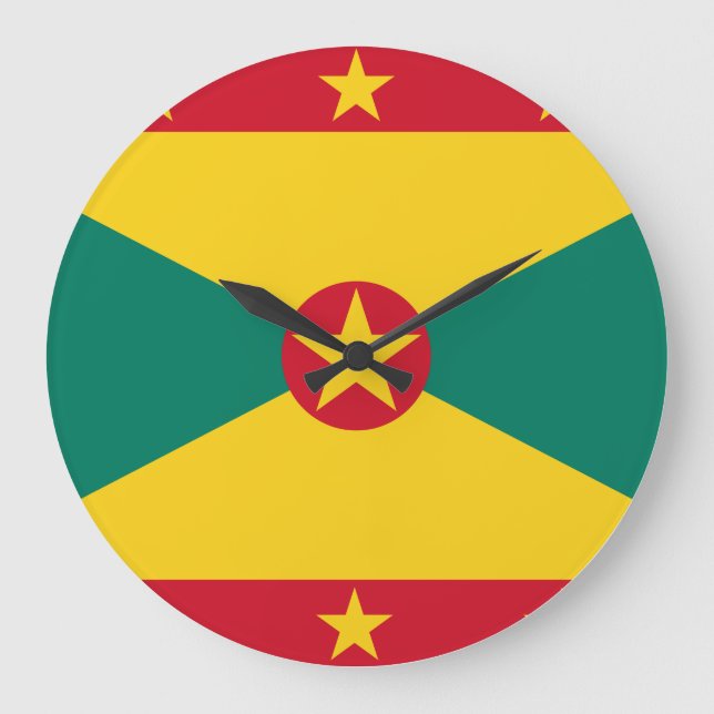 Grenada-Flagge Große Wanduhr (Vorderseite)