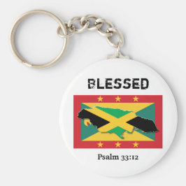 Grenada-Flagge | Jamaica Map | BLESSED benutzerdef Schlüsselanhänger