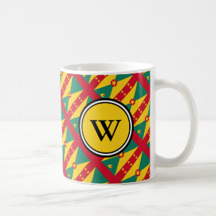 GRENADA-Flagge mit Christlicher Schrift und MONOGR Kaffeetasse