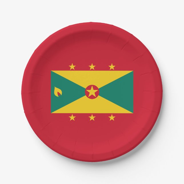 Grenada-Flagge Pappteller (Vorderseite)