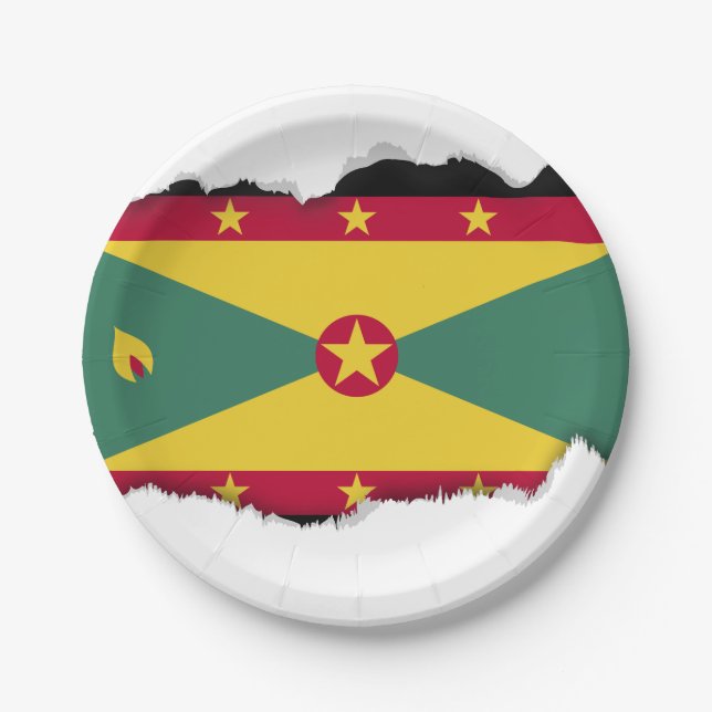 Grenada-Flagge Pappteller (Vorderseite)