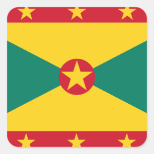 Grenada-Flagge Quadratischer Aufkleber