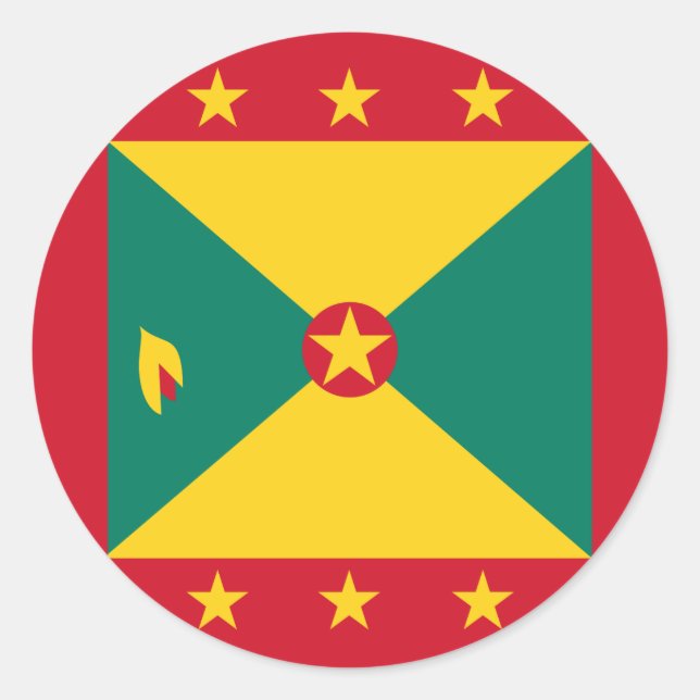 Grenada-Flagge Runder Aufkleber (Vorderseite)