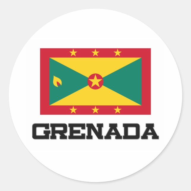 Grenada-Flagge Runder Aufkleber (Vorderseite)