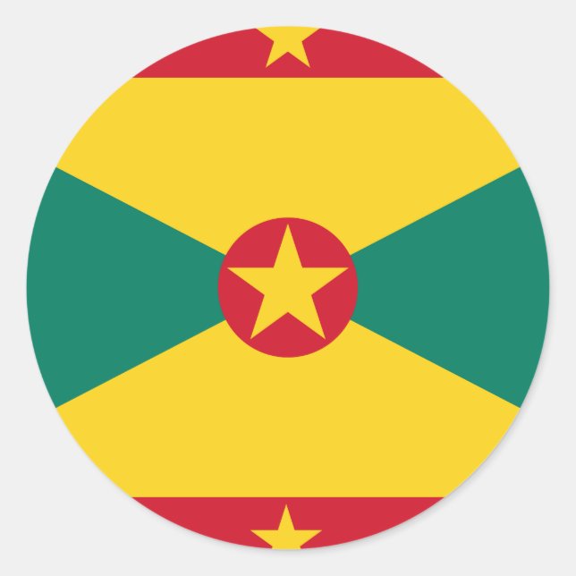 Grenada-Flagge Runder Aufkleber (Vorderseite)