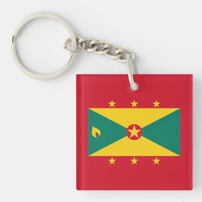 Grenada-Flagge Schlüsselanhänger (Vorderseite)